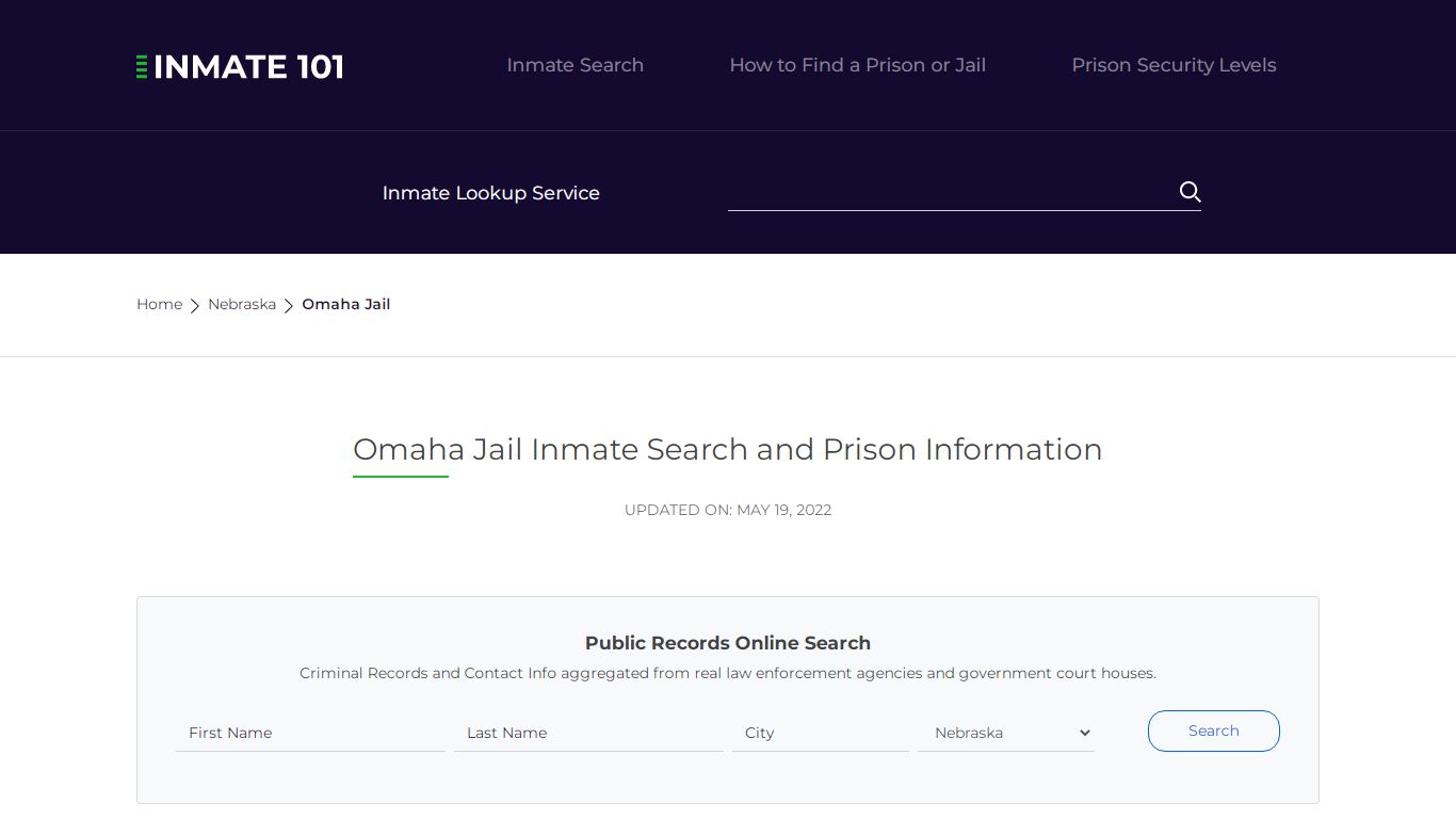 Omaha Jail Inmate Search, Visitation, Phone no. & Mailing ...